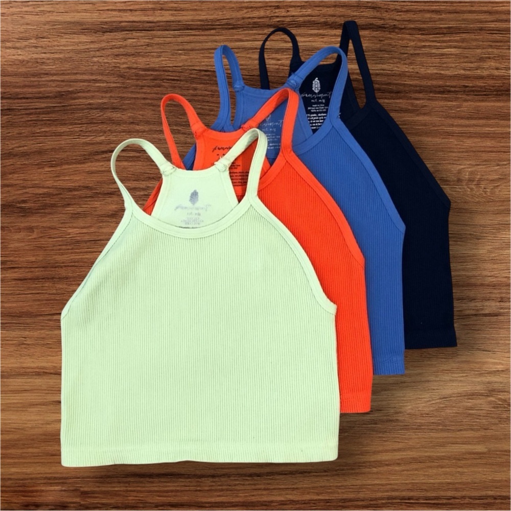 Free People Happiness Runs Crop Tank Top in Blue Gray Size Medium Large … - Picture 12 of 13